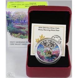 32) RCM 2015 $20 FINE SILVER COIN - MISTY MORNING
