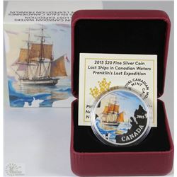 33) RCM 2015 $20 FINE SILVER COIN - FRANKLIN'S LOS