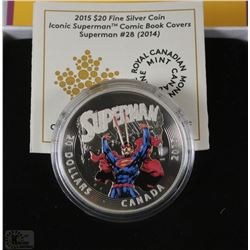 41) RCM 2015 $20 FINE SILVER COIN-SUPERMAN