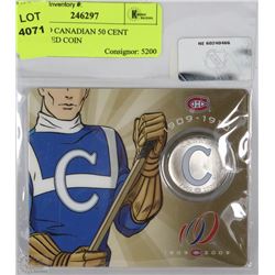 1909-2009 CANADIAN 50 CENT COLOURED COIN