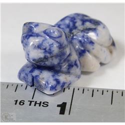 150) CARVED CAT NATURAL BLUE LACE AGATE