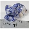 Image 1 : 150) CARVED CAT NATURAL BLUE LACE AGATE