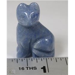 151) CARVED CAT NATURAL SODALITE GEMSTONE