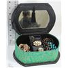 Image 1 : GREEN AND BLACK JEWELRY BOX FILLED WITH FASHION