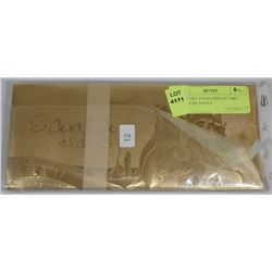 #12-10 GIFT ENVELOPES OF 24KT GOLD FOIL SANTA