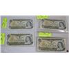 Image 1 : LOT OF 4 1973 CANADIAN $1.00 BILLS