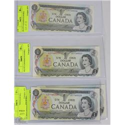 LOT OF 4 1973 CANADIAN $1.00 BILLS