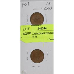 CX) 1967 CANADIAN PENNIES (TOTAL OF 2)