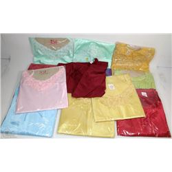 LOT OF 12 SILKY NIGHT GOWNS