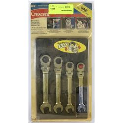 CRESCENT PIVOT HEAD RATCHET COMBINATION WRENCH SET