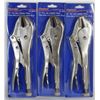 Image 1 : LOT OF 3 WESTWARD 10" FLAT JAW LOCKING PLIERS