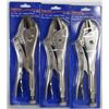 Image 1 : LOT OF 3 WESTWARD 10" FLAT JAW LOCKING PLIERS