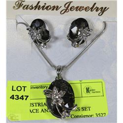 NEW AUSTRIAN CRYSTAL NECKLACE AND EARRINGS SET