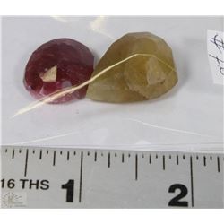 #76-NATURAL RUBY & YELLOW SAPPHIRE 61CT