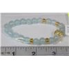Image 1 : #84-AQUAMARINE BEAD BRACELET 7.5"