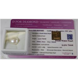 65) FRESH WATER PEARL 5.319CT WITH COA