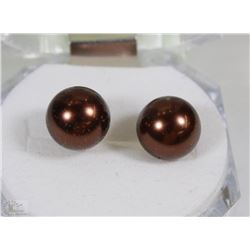 #24-SEA SHELL EARRING GOLDEN BROWN