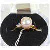 Image 1 : #26-FRESH WATER PEARL & CZ RING .925 STERLING SILVER