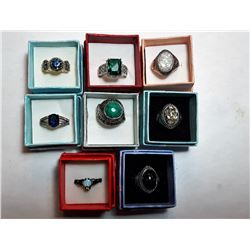 LOT OF 8 LADIES FASHION RINGS