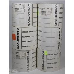 LOT OF 6 OVERSTOCK STICKER ROLLS