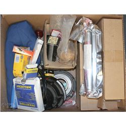 BOX OF AUTOMOTIVE BULBS, SPARK PLUGS, FITTINGS,
