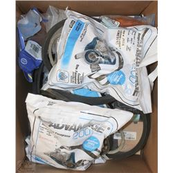 BOX OF RESPIRATORS, BELTS AND MORE!