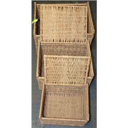 SET OF 3 WICKER BASKETS