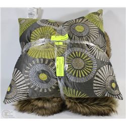 FAUX FUR THROW BLANKET AND DECORATIVE CUSHION
