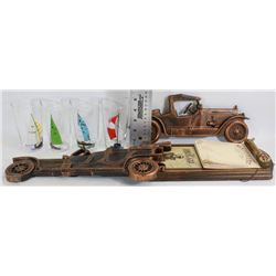 SET OF 2 VINTAGE DÉCOR ANTIQUE CARS DART INDUSTRY