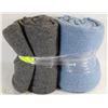 Image 1 : NEW BUNDLE OF 2 FLEECE BLANKETS ,1 GREY ,1 BLUE