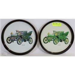 PAIR OF 1903 CADILLAC DRINK TRAYS