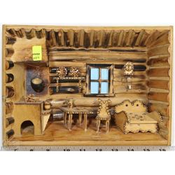 VINTAGE "RARE" HANDMADE WOODEN CABIN UNIQUE