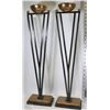 Image 1 : TALL WROUGHT IRON AND GOLD LEAF CANDLE HOLDERS
