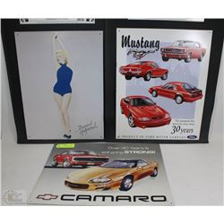 SET OF 3 METAL ADVERTISING SIGNS