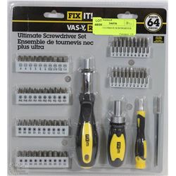 64 PIECE ULTIMATE SCREWDRIVER SET