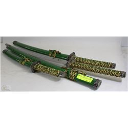 SET OF THREE SWORDS WITH WOOD COVERS