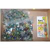 Image 1 : X-LARGE  BAG OF VINTAGE MARBLES W/TOY JACKS 16