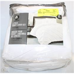 HOMETRENDS 3PC DUVET COVER SET ,WHITE
