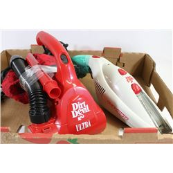 FLAT WITH DIRT DEVIL ULTRA CORDED HAND VAC AND