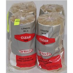LOT OF 4 BAGS OF 8 ROLLS CLEAR TAPE