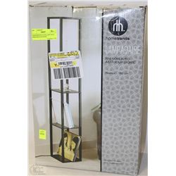 HOMETRENDS FLOOR LAMP WITH SHELFS, BLACK FINISH