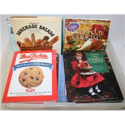 TOTE OF COOK BOOKS