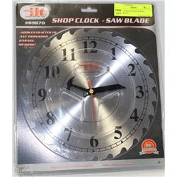 NEW - SAW BLADE SHOP WALL CLOCK (10")