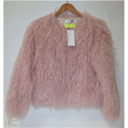 NEW LADIES MAOCITY FAUX FUR PINK DRESS JACKET