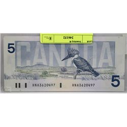 M) CANADIAN 1986 $5.00 BILL