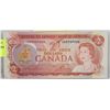 Image 1 : K) CANADIAN 1974 $2.00 BILL