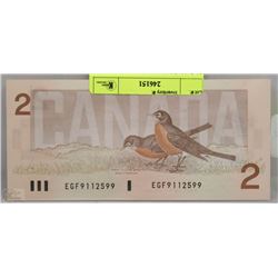 K) CANADIAN 1986 $2.00 BILL