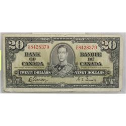 P) CANADIAN 1937 $20.00 BILL