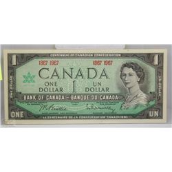 Z) 1867-1967 CANADIAN CENTENNIAL $1.00 BILL
