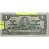 Image 1 : C) CANADIAN 1937 $1.00 BILL